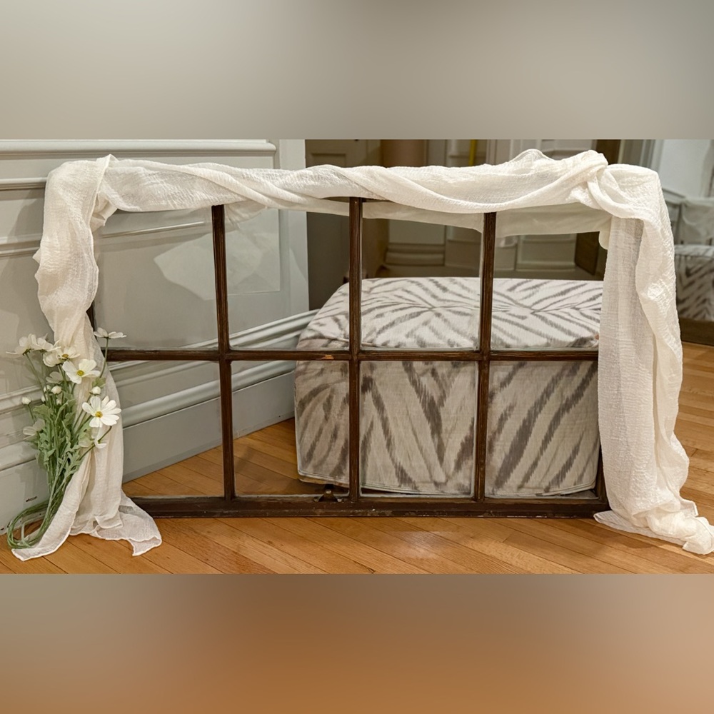 Vintage Style Wooden Window Frame Mirror